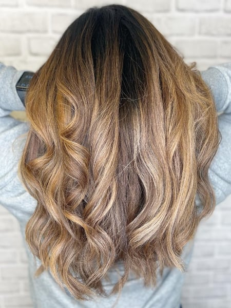 Image of  Hair Length, Women's Hair, Long, Blowout, Hairstyles, Protective, Beachy Waves, Curly, Layered, Haircuts, Curly, Blonde, Hair Color, Balayage, Full Color, Foilayage