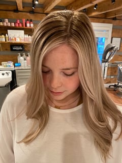 View Highlights, Hair Length, Long, Foilayage, Blonde, Hair Color, Balayage, Curly, Hairstyles, Beachy Waves, Women's Hair, Haircuts, Layered - Jess Marsh, Knoxville, TN
