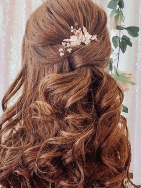 Image of  Women's Hair, Red, Hair Color, Long, Hair Length, Bridal, Hairstyles, Curly