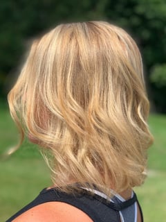 View Shoulder Length Hair, Blonde, Full Color, Highlights, Hair Color, Women's Hair, Haircut, Hair Length - Stefanie Bergman, Phoenix, NY