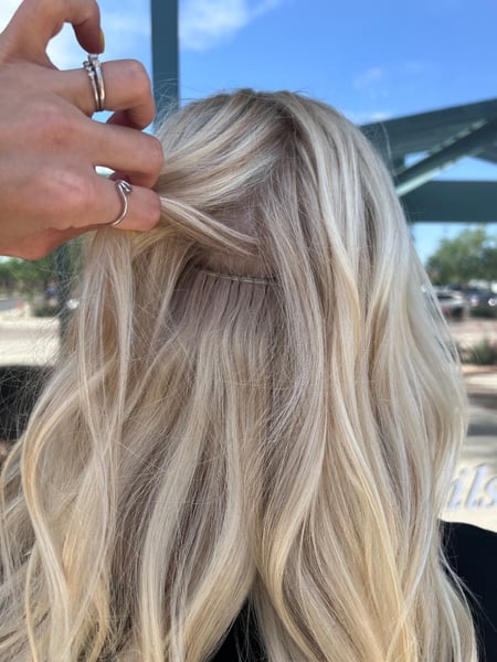 Image of  Blonde, Women's Hair, Hair Color, Hair Length, Hair Extensions, Medium Length, Sew-In 