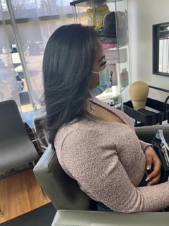 View Women's Hair, Silk Press, Permanent Hair Straightening, 4A, Hair Texture, Hairstyles, Blowout - Taylor Bailey, Pittsburgh, PA