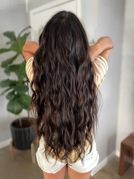 Image of  Women's Hair, Brunette, Hair Color, Long, Hair Length, Beachy Waves, Hairstyles, Hair Extensions