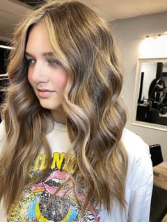 View Blonde, Foilayage, Long Hair (Upper Back Length), Hair Length, Highlights, Hair Color, Women's Hair, Long Hair (Mid Back Length), Balayage - Brittany Shadle, New Caney, TX
