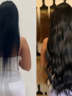View Black, Hairstyle, Hair Extensions, Hair Length, Long Hair (Mid Back Length), Hair Color, Women's Hair - Maribel , La Habra, CA