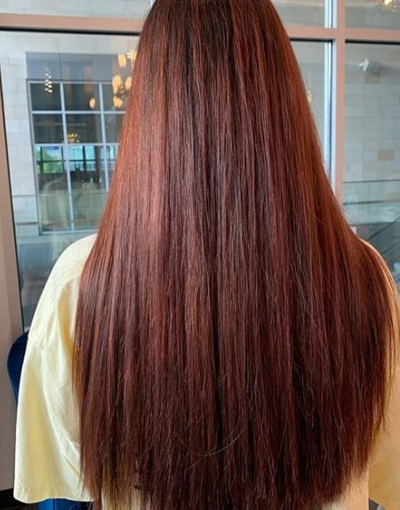 Image of  Women's Hair, Balayage, Hair Color, Red, Long, Hair Length, Straight, Hairstyles