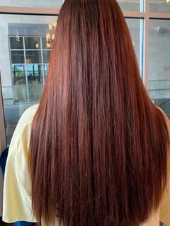 View Women's Hair, Balayage, Hair Color, Red, Long, Hair Length, Straight, Hairstyles - Erinn Salewski, Frisco, TX