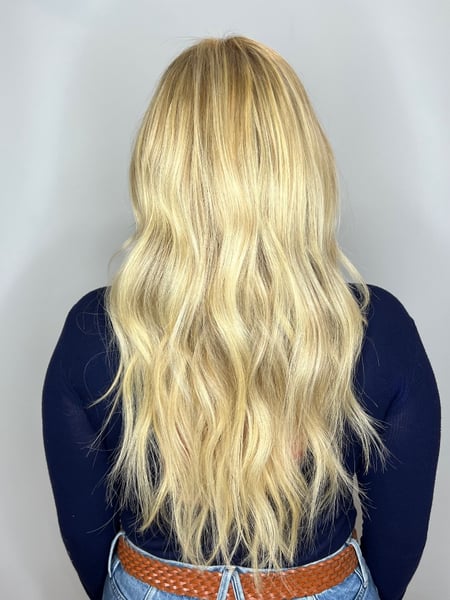 Image of  Blonde, Balayage, Women's Hair, Hair Color, Hair Extensions, Fusion