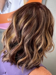 View Women's Hair, Hair Color, Balayage, Blonde, Brunette, Fashion Color, Foilayage, Full Color, Highlights, Red, Hair Length, Shoulder Length, Haircuts, Bob, Curly, Layered, Beachy Waves, Hairstyles, Curly - Alec Lamb, Cape Coral, FL