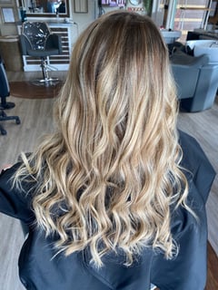 View Hair Color, Hair Length, Long, Foilayage, Balayage, Highlights, Curly, Beachy Waves, Hairstyles, Blowout, Women's Hair, Haircuts, Layered - Jess Marsh, Knoxville, TN