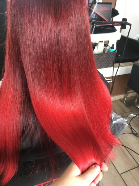 Image of  Haircuts, Women's Hair, Keratin, Permanent Hair Straightening, Straight, Hairstyles, Red, Hair Color, Ombré, Long, Hair Length