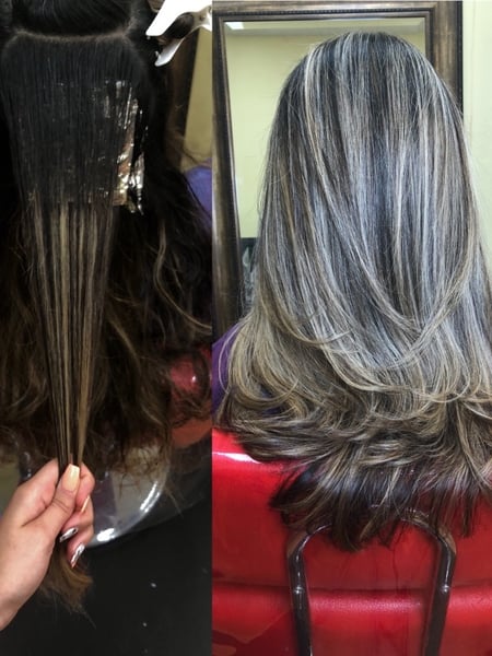 Image of  Women's Hair, Highlights, Hair Color, Hair Length, Blowout