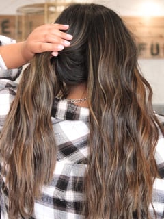 View Women's Hair, Hairstyle, Hair Extensions, Balayage, Hair Color, Brunette Hair - Cassidee Banks, Danville, CA