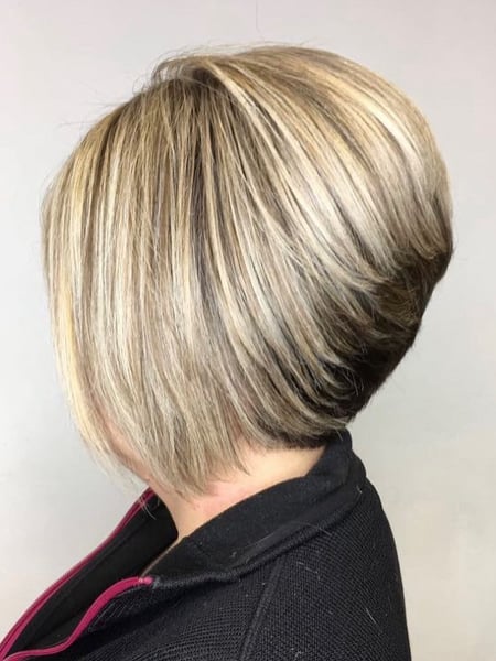 Image of  Shaved, Haircuts, Women's Hair, Bob, Straight, Hairstyles, Highlights, Hair Color, Blonde, Foilayage, Short Ear Length, Hair Length, Pixie, Short Chin Length