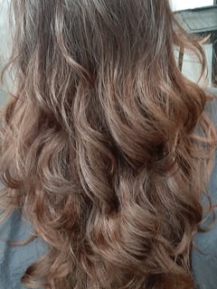 View Haircuts, Hairstyles, Curly, Layered, Hair Length, Long, Hair Color, Brunette, Women's Hair - Becki Kennedy, Saint Charles, IL