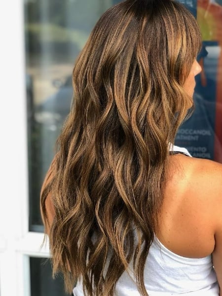 Image of  Women's Hair, Hair Color, Foilayage, Highlights, Beachy Waves, Hairstyles, Hair Extensions
