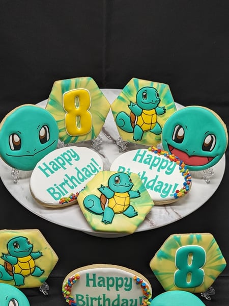 Image of  Cookies, Occasion, Birthday, Children's Birthday, Color, Blue, Green, Yellow, Theme, Superhero, Children's Movies, Movies, Characters