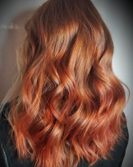 Image of  Women's Hair, Full Color, Hair Color, Red, Long, Hair Length, Beachy Waves, Hairstyles