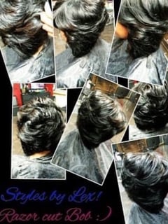 View Women's Hair, Black, Hair Color, Short Chin Length, Hair Length, Bangs, Haircuts, Bob, Layered, Shaved, Weave, Hairstyles - Alexia Matthews, Lake Charles, LA