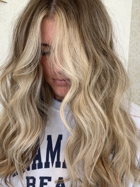 Image of  Women's Hair, Balayage, Hair Color, Blowout, Blonde, Brunette, Foilayage, Highlights, Hair Length, Long, Haircuts, Layered, Beachy Waves, Hairstyles
