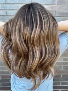 View Women's Hair, Balayage, Hair Color, Foilayage, Long, Hair Length, Beachy Waves, Hairstyles - Lexi Powers, Fort Collins, CO