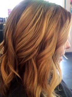View Women's Hair, Balayage, Hair Color, Red, Shoulder Length, Hair Length, Beachy Waves, Hairstyles - Justinn , Brentwood, TN