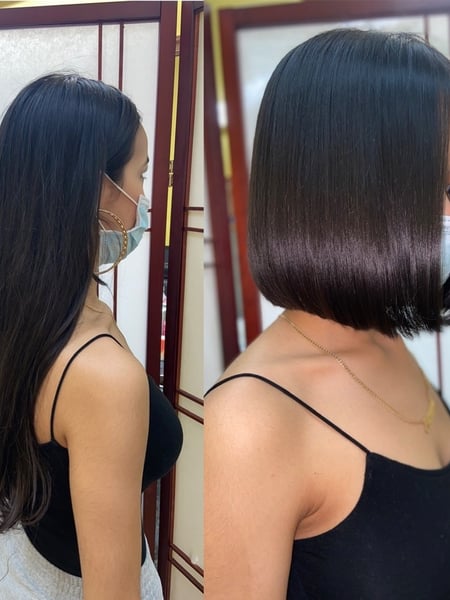 Image of  Women's Hair, Blowout, Short Chin Length, Hair Length