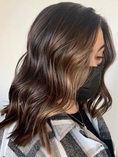 View Women's Hair, Foilayage, Hair Color, Brunette - Angelica Murphy, Worcester, MA