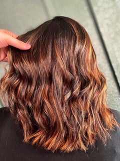 View Full Color, Beachy Waves, Hairstyles, Shoulder Length, Women's Hair, Hair Length, Red, Highlights, Hair Color - Chloe McEachron, Stockton, CA