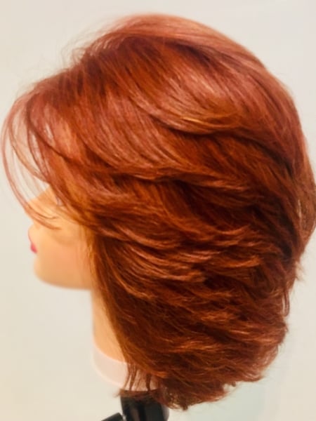 Image of  Women's Hair, Blowout, Hair Color, Red, Shoulder Length, Hair Length, Layered, Haircuts