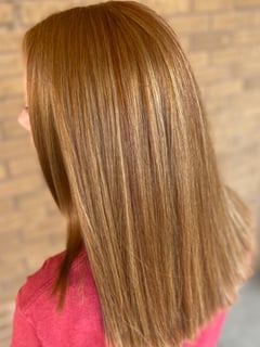 View Women's Hair, Highlights, Hair Color, Red, Blonde - Jaylin McKinney, Evansville, IN
