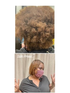 View Women's Hair, Natural, Hairstyles, Silk Press, Permanent Hair Straightening - Treasure G., Yonkers, NY