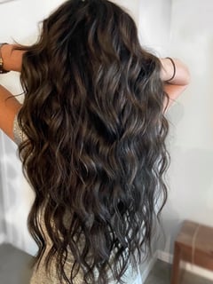 View Hair Extensions, Hair Color, Brunette Hair, Hair Length, Long Hair (Mid Back Length), Hairstyle, Women's Hair - DNyse Chisholm, Napa, CA