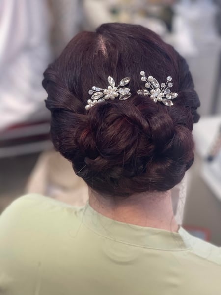 Image of  Updo, Hairstyles, Women's Hair, Boho Chic Braid, Bridal, Natural, Vintage, Red, Hair Color