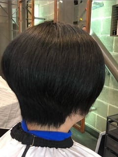 View Women's Hair, Black, Hair Color, Short Ear Length, Bob, Haircuts - Anna , Houston, TX