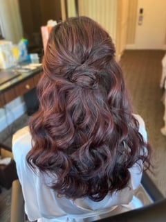 View Curls, Women's Hair, Long Hair (Upper Back Length), Hair Length, Long Hair (Mid Back Length), Hairstyle, Bridal Hair, Beachy Waves - Dena, Chester, VA