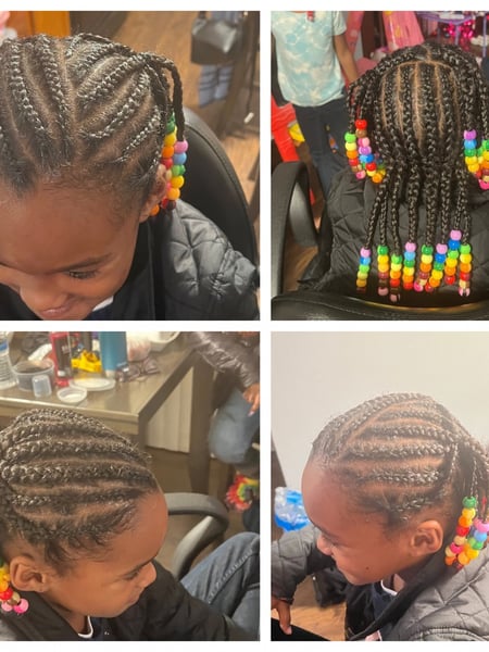 Image of  French Braid, Hairstyle, Kid's Hair, Braiding (African American)