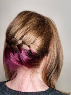 View Women's Hair, Hair Color, Fashion Color, Blonde, Full Color, Hairstyles, Boho Chic Braid - Lisa Castronova, Medford, MA