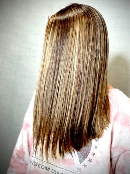 Image of  Women's Hair, Blowout, Hair Color, Highlights
