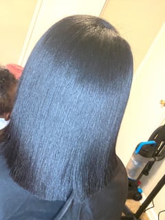 View Blunt, Haircuts, Women's Hair, Silk Press, Permanent Hair Straightening, Straight, Hairstyles, Black, Hair Color, Shoulder Length, Hair Length - Carletta Martin, Euclid, OH