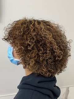View Layered, Haircuts, Women's Hair, Curly, 3B, Hair Texture, 3C, 3A, Short Chin Length, Hair Length - Alanna Mateo, Paramus, NJ