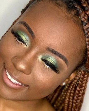 Image of  Makeup, Green, Colors, Black, Evening, Look, Light Brown, Skin Tone