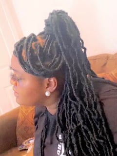 View Women's Hair, Black, Hair Color, Long, Hair Length, Locs, Hairstyles, Protective - Marlaja Newton, Tuscaloosa, AL