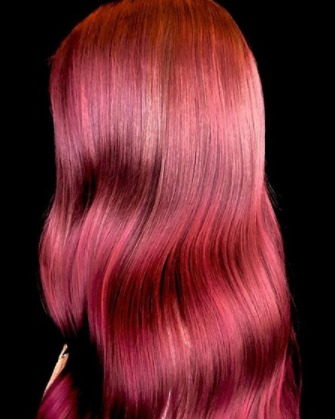 Image of  Women's Hair, Highlights, Hair Color, Red, Long, Hair Length, Fashion Color