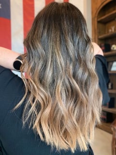 View Women's Hair, Hair Color, Balayage, Blonde, Brunette, Color Correction, Highlights, Full Color, Ombré, Medium Length, Hair Length, Layered, Haircuts, Beachy Waves, Hairstyles - Sam Donato, Spring, TX