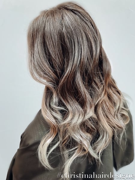 Image of  Women's Hair, Blowout, Hair Color, Balayage, Blonde, Brunette, Black, Color Correction, Foilayage, Full Color, Highlights, Hair Length, Medium Length, Long, Haircuts, Bangs, Blunt, Hairstyles, Beachy Waves, Curly