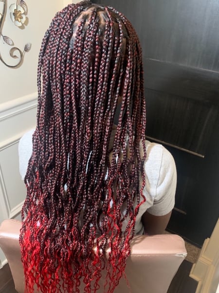 Image of  Hair Color, Red, Hair Texture, 4A, Hair Length, Long, Braids (African American), Women's Hair, Hairstyles