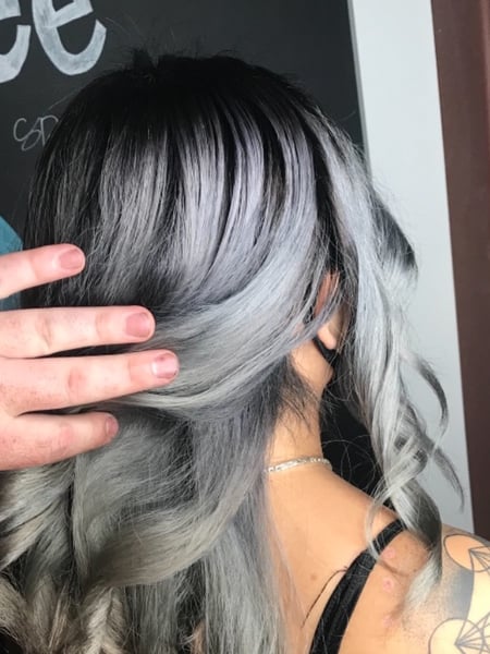 Image of  Women's Hair, Silver, Hair Color, Ombré, Foilayage