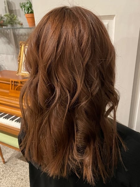 Image of  Beachy Waves, Hairstyle, Women's Hair, Red, Hair Color, Long Hair (Upper Back Length), Hair Length