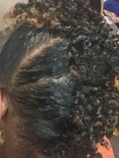 View Natural, 4A, Hair Texture, 3C, Hair Color, Highlights, Curly, Protective, Updo, Women's Hair, Hairstyles - LaKeshia Brown, Irving, TX